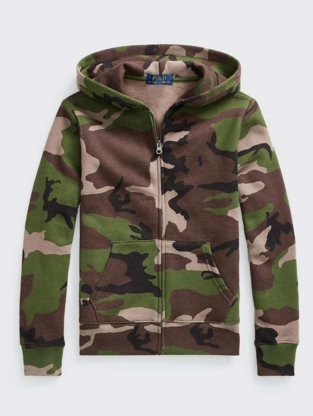 Polo Ralph Lauren Kids Camo Fleece Full Zip Up Hoodie Sweatshirt Boys XL 18 - 20